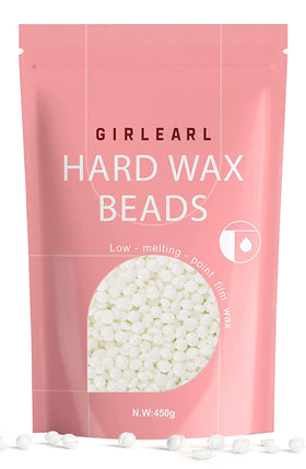 GIRLEARLE front packaging showing 1lb white wax beads and refill convenience