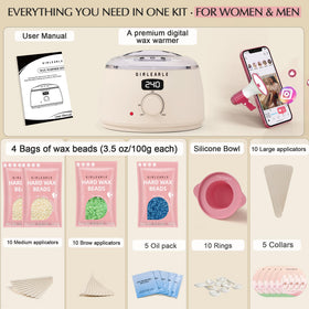 GIRLEARLE waxing kit in use on bikini area offering privacy and control