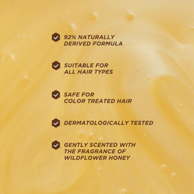 Gisou ceramide label close-up, emphasizes repair and cuticle-sealing action