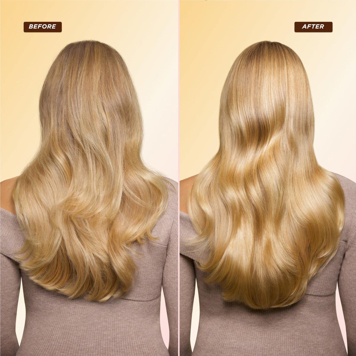 Applying Gisou mask to mid-lengths and ends showcasing repair and frizz control