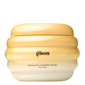Gisou jar front view showing packaging and glossy label, promising visible shine