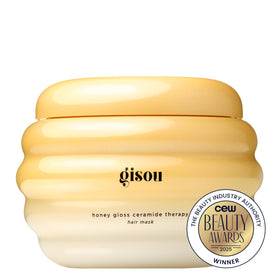Gisou mask on bathroom shelf in styled setting signaling effortless daily luxury