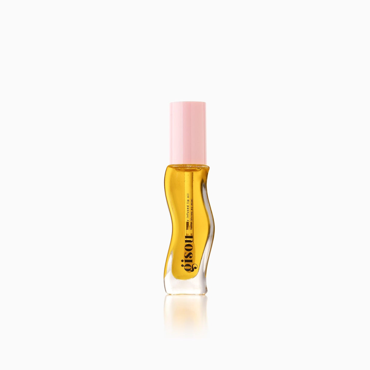 Gisou lip oil in makeup bag lifestyle shot showing daily convenience and style
