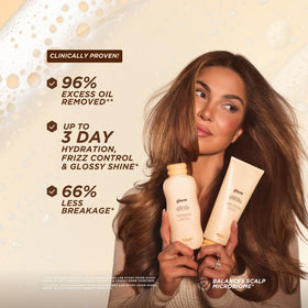 Gisou pump dispensing texture close-up, demonstrates gentle hydrating lather