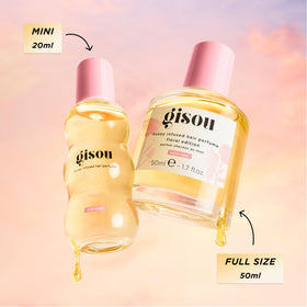 Gisou bottle staged on vanity for on-the-go refreshing and fragrance