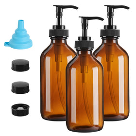 GIVAMEIHF three amber glass bottles front view showing elegant storage and protection