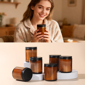 GIVAMEIHF amber jar next to measuring spoon showing correct 8oz size benefit