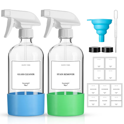 GIVAMEIHF front view of two 16oz glass spray bottles showing complete kit