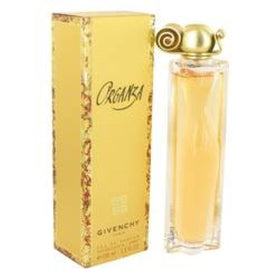 Givenchy ORGANZA bottle close-up highlighting glass design and spray nozzle for precise application