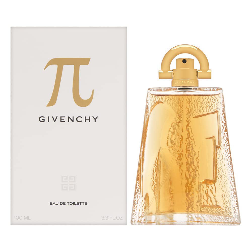 Givenchy Pi bottle front view showing elegant packaging and inviting warm woody scent