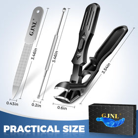 GJNL clippers scale next to ruler demonstrating 3.8-inch handle for extra leverage