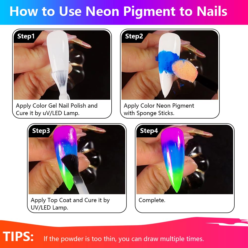 GJNL neon pigment powder used as eye and face accent for bold Halloween makeup