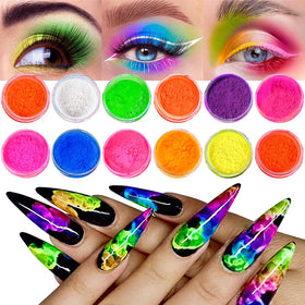 GJNL neon pigment powder front packaging showing bright colors and contents