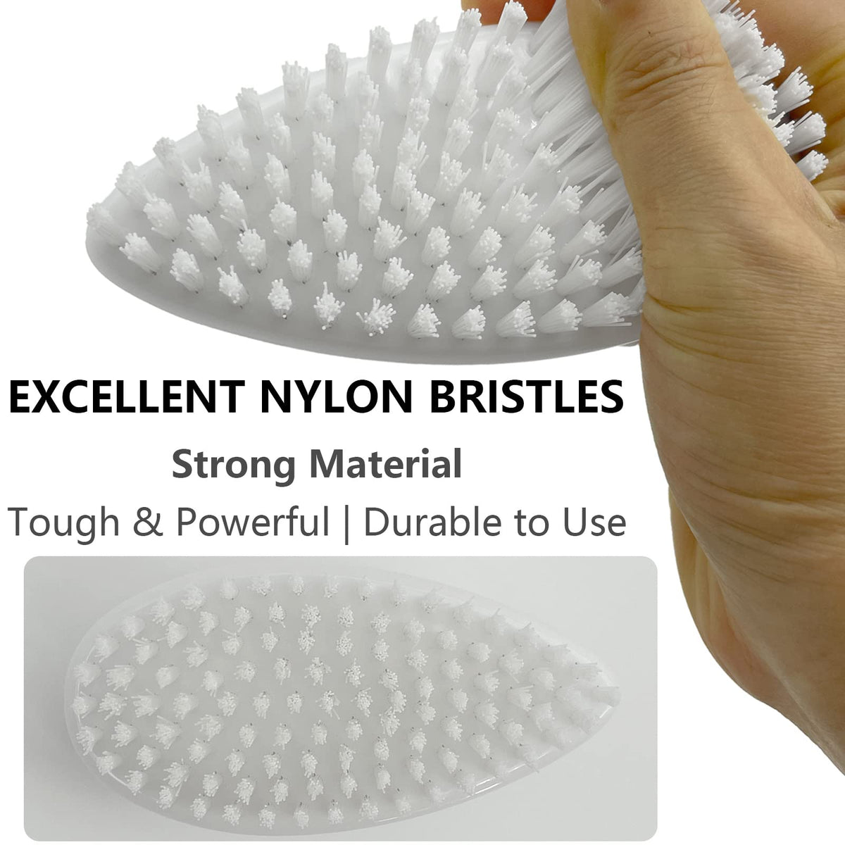 GKETN bristle close-up highlighting firm nylon texture for deep scrubbing