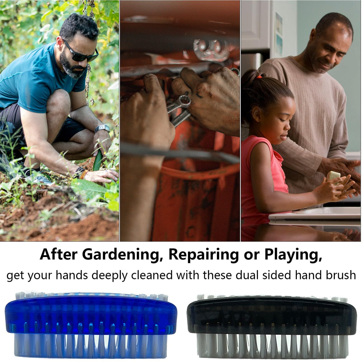 GKETN two-pack black and blue brushes displayed showing organized convenience benefit
