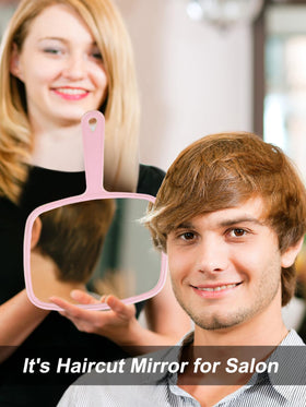 Gladmart mirror next to hand showing size and portability benefit