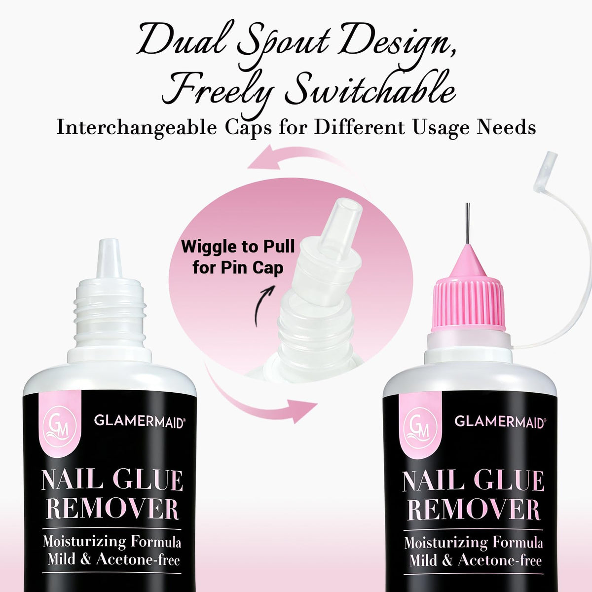GLAMERMAID 50ml bottle next to coin for size comparison and convenient travel use