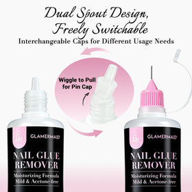 GLAMERMAID 50ml bottle next to coin for size comparison and convenient travel use