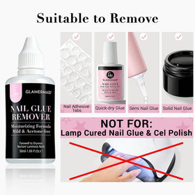 GLAMERMAID applying remover under press-on nail to safely loosen adhesive