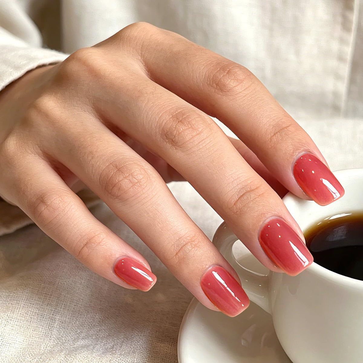 GLAMERMAID nails being applied with glue showing quick, secure attachment