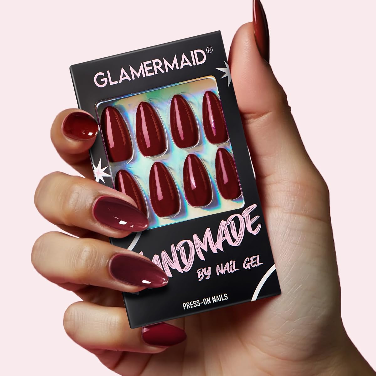 GLAMERMAID on-finger application demo showing fast at-home glam benefit