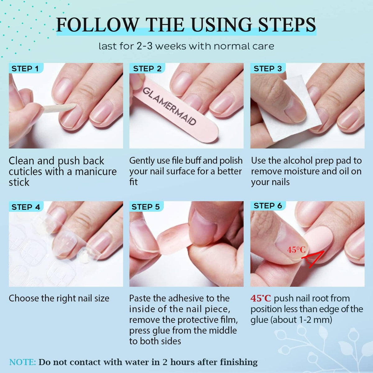 GLAMERMAID medium almond nails next to ruler showing size and scale benefit
