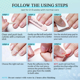 GLAMERMAID medium almond nails next to ruler showing size and scale benefit