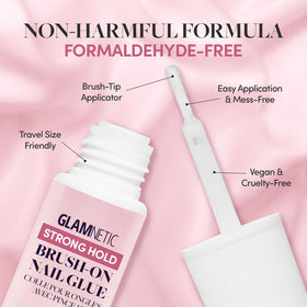 Glamnetic brush applicator closeup for precise, mess-free application