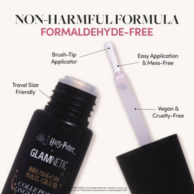Glamnetic brush tip close-up demonstrating precision applicator for mess-free, controlled application