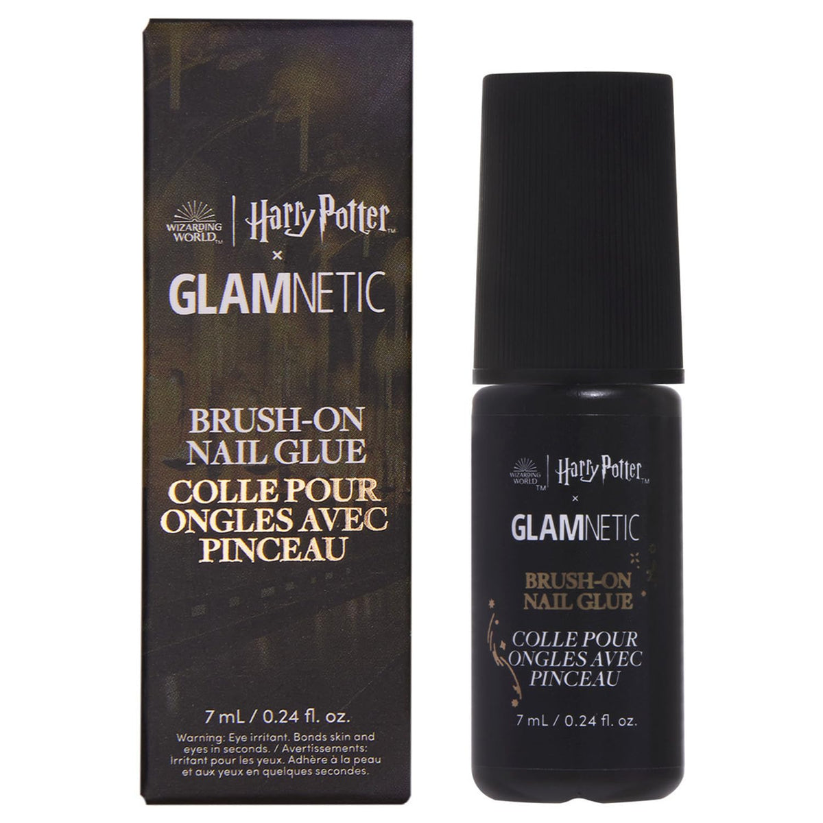 Glamnetic Harry Potter front packaging showing bottle and themed label for collectors benefits durability