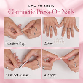 Glamnetic glue beside coin to show compact travel-friendly size