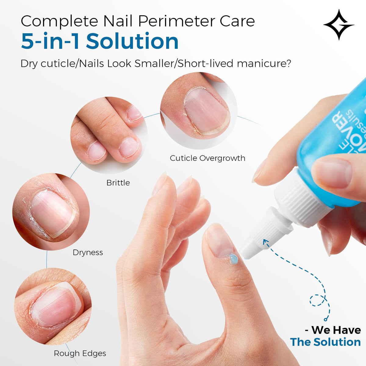 Glamonade being applied to a cuticle for faster, cleaner manicure prep