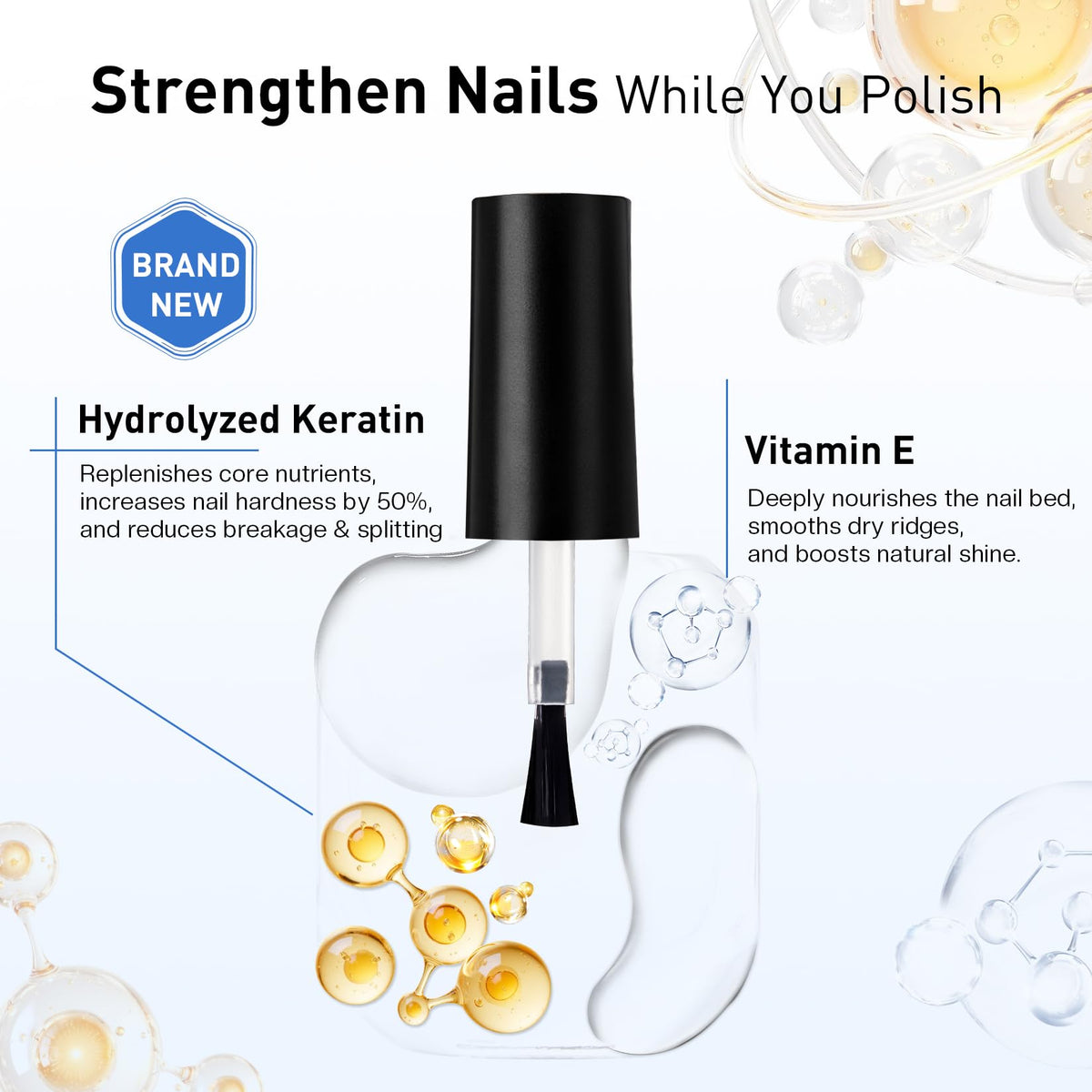Glamonade before and after nails demonstrating strengthened nails