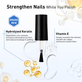 Glamonade before and after nails demonstrating strengthened nails