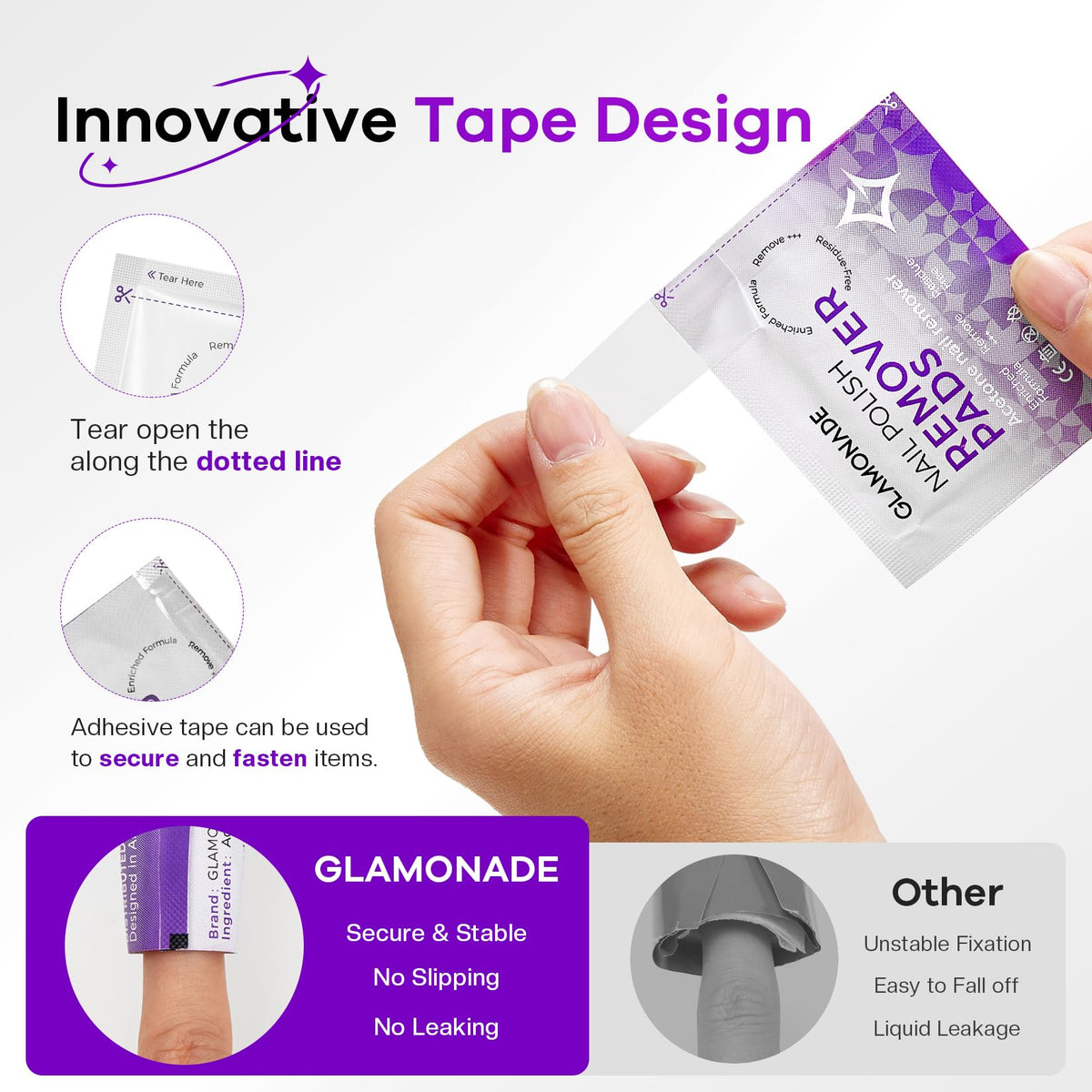 Glamonade aluminum foil sachet detail preserving moisture and potency