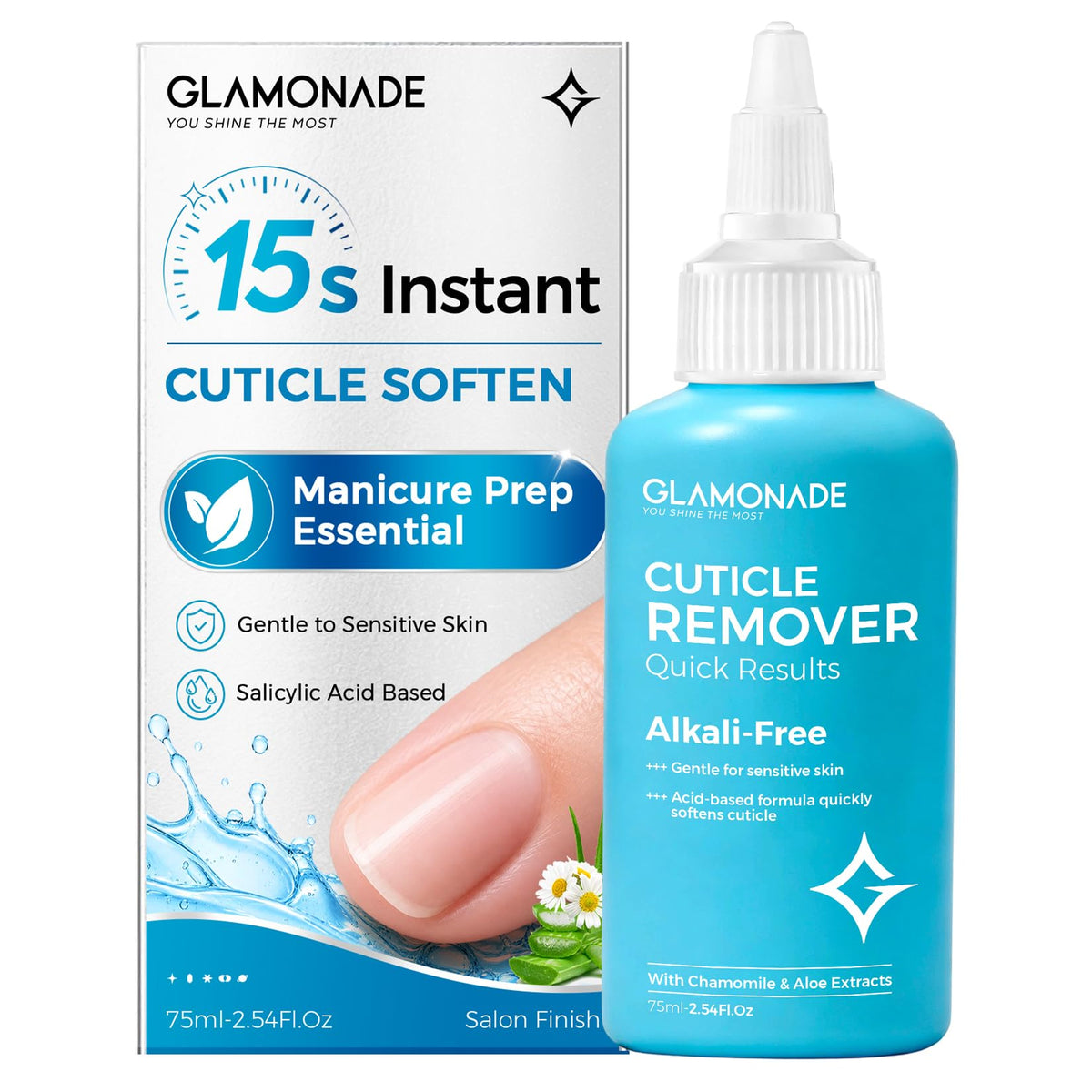 Glamonade front packaging showing product and quick-action benefit