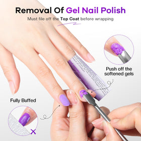 Glamonade used wipe next to clean nail showing before and after