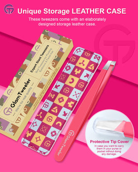 GlamTweeler tucked into a travel pouch, convenient protection for trips