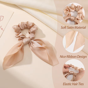 Glaudmeiss close-up satin texture of bow showing smooth fabric that protects hair