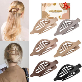 Glaudmeiss front packaging showing six neutral matte claw clips and benefits