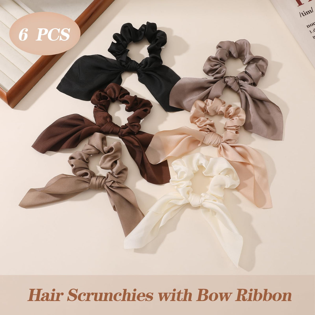 Glaudmeiss scrunchie in beach outfit scene showing versatile travel-friendly accessory