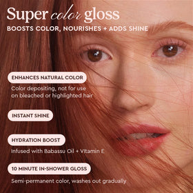 glaze being applied to damp hair demonstrating quick color refresh benefit