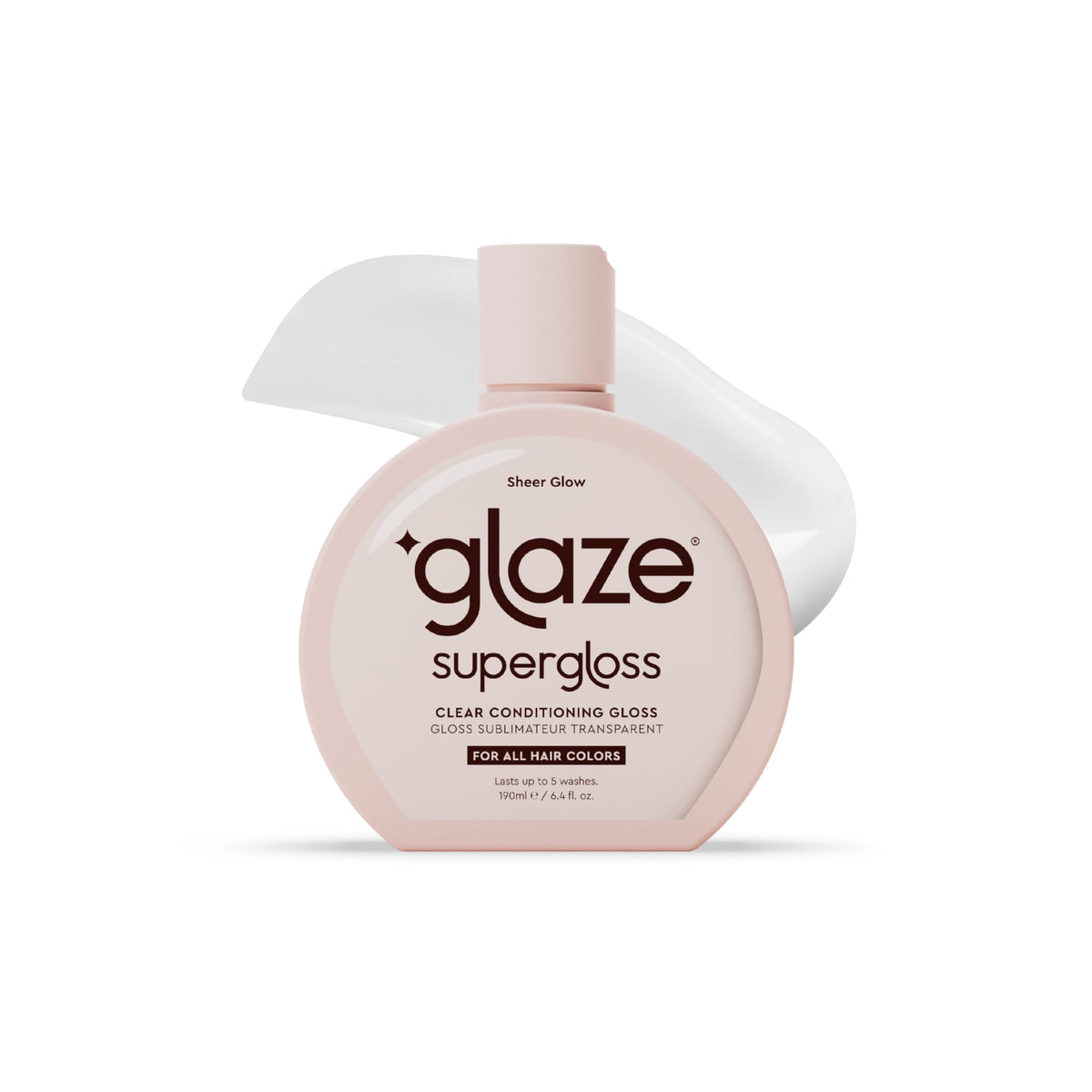 glaze front packaging showing bottle and branding, highlights polished shine