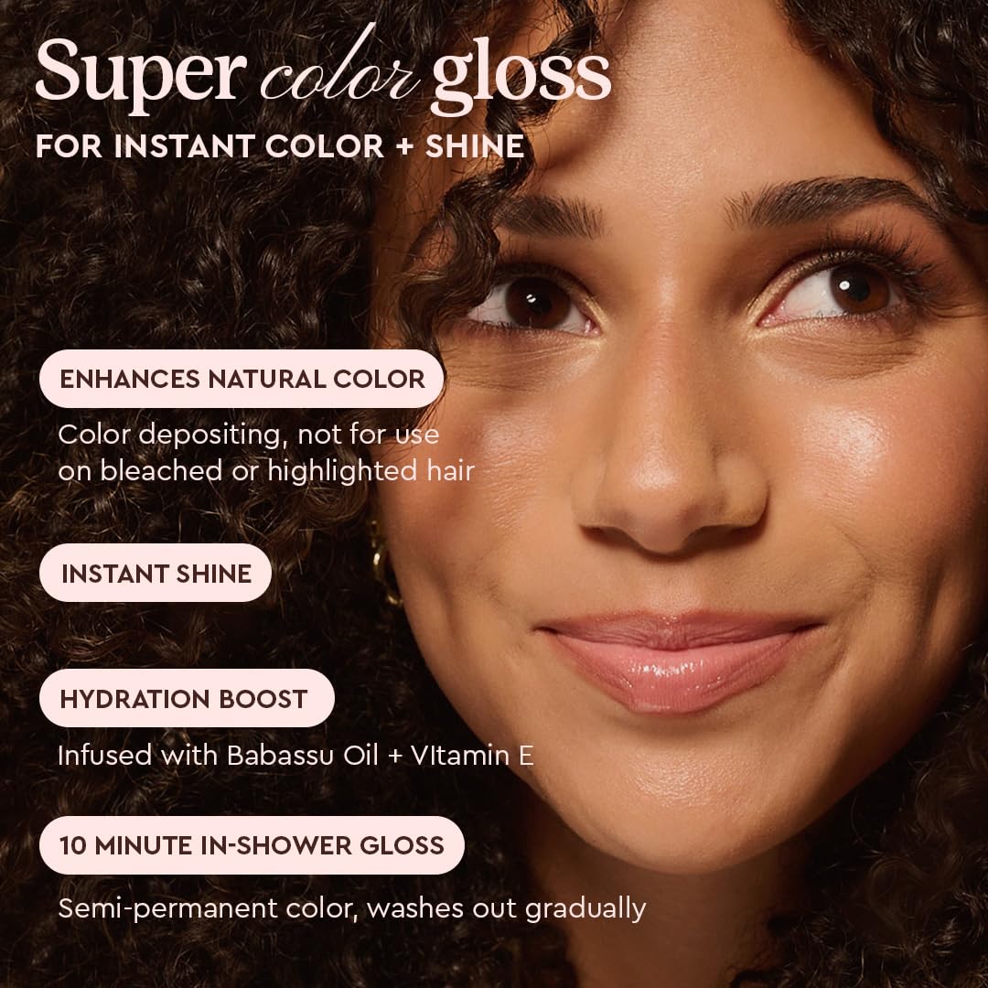 glaze being applied to dark hair, demonstrates easy salon-quality at-home use