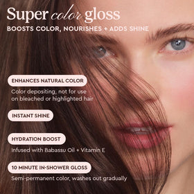 glaze before and after hair tone showing deeper, richer brown color