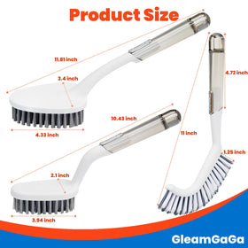 GleamGaGa long-handle scrub brush full length easing wrist strain