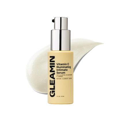 Gleamin front bottle showing clean packaging and brightening benefit