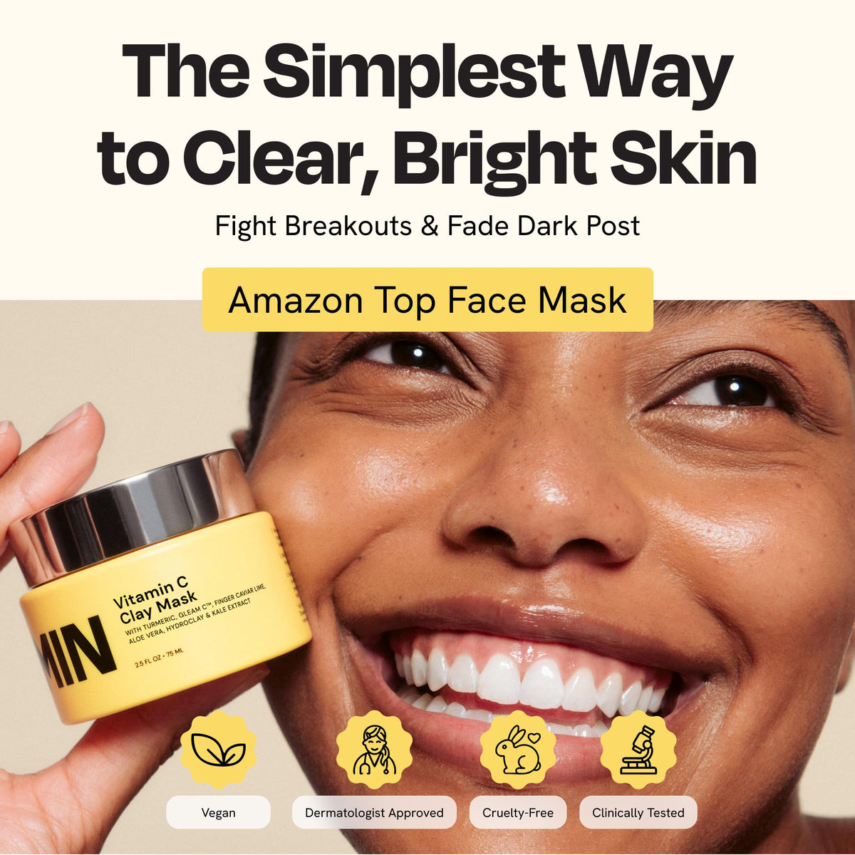 Gleamin rinsing mask off skin showing gentle cleansing benefit