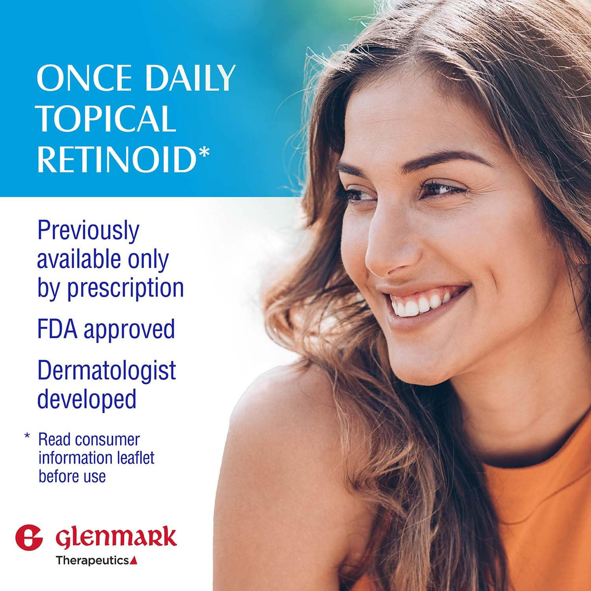 Product label close-up displaying Glenmark adapalene ingredients and usage directions for clarity