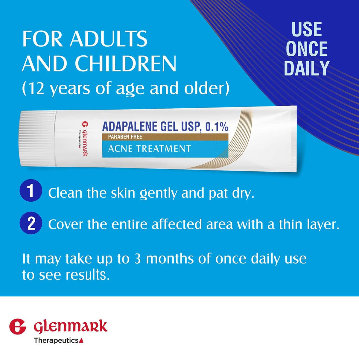 15g tube held in hand for Glenmark adapalene demonstrating small convenient size for routines